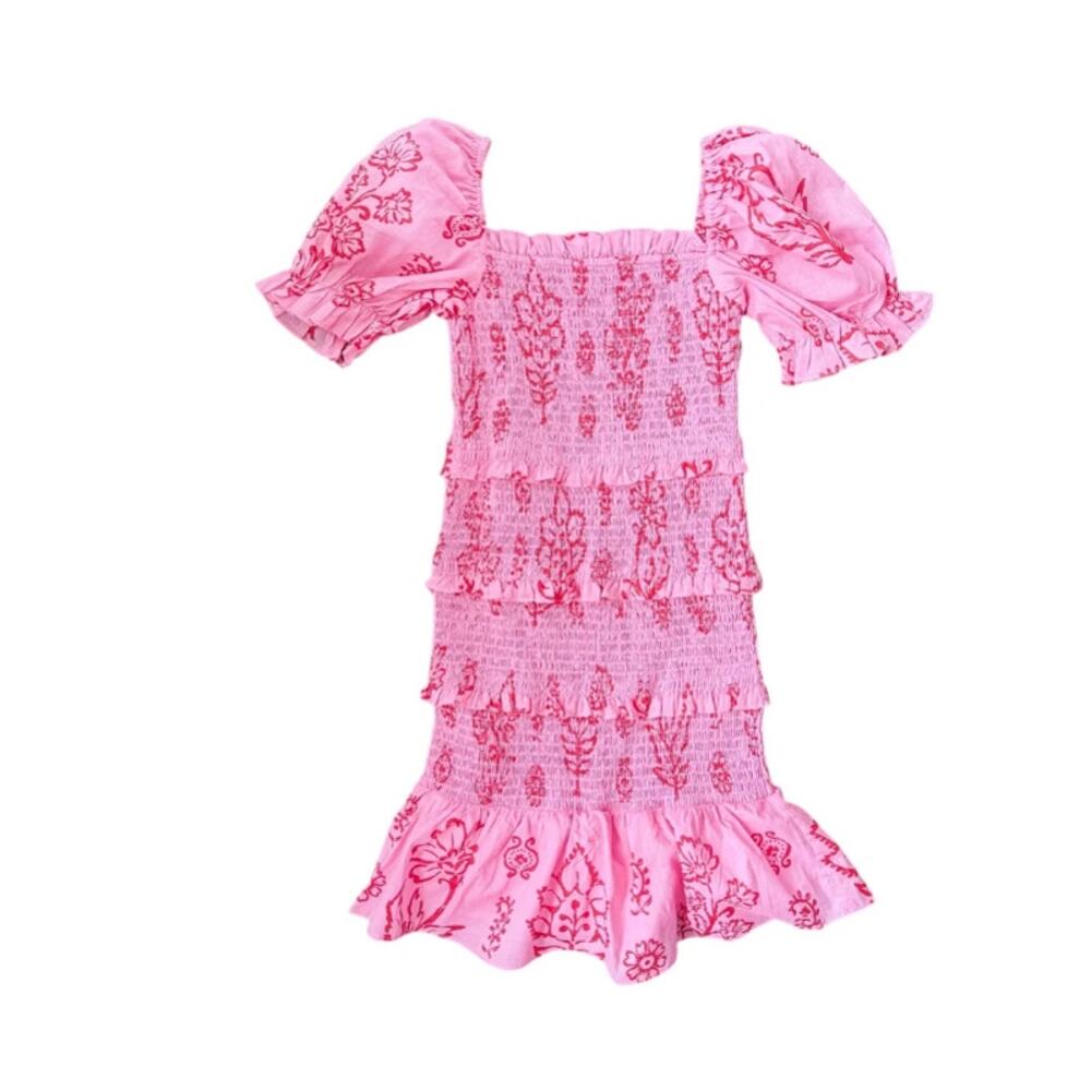 J.Marie Big Girls' Pink Scarlett Puff Sleeve Tween Dress Size 6